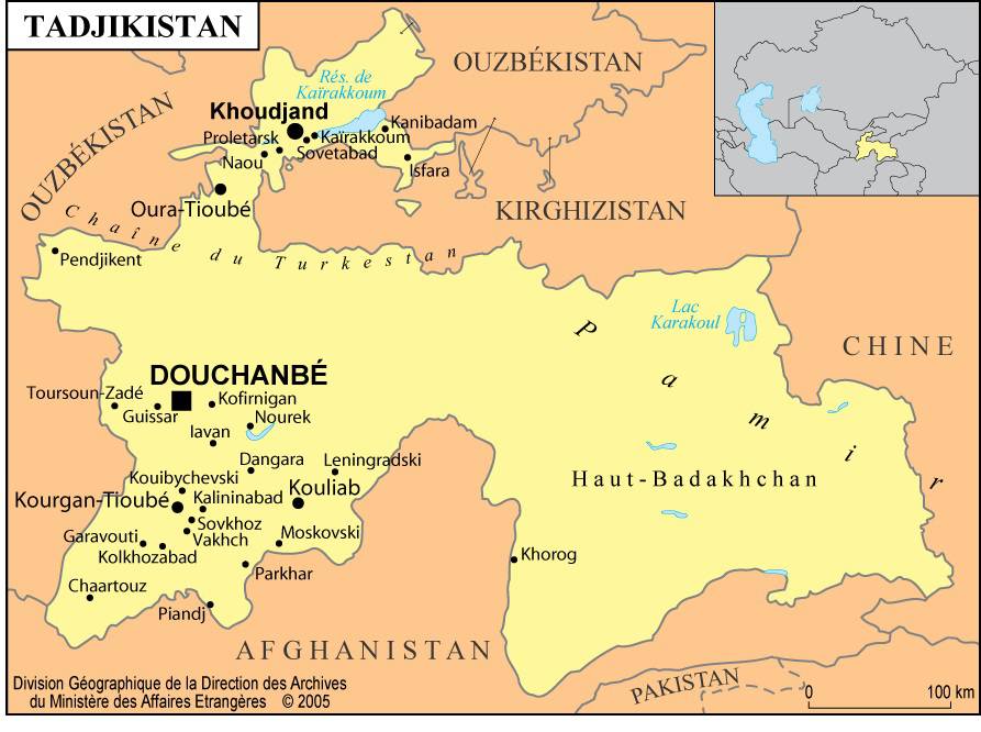 Carte du Tadjikistan - Plusieurs cartes du pays asiatique