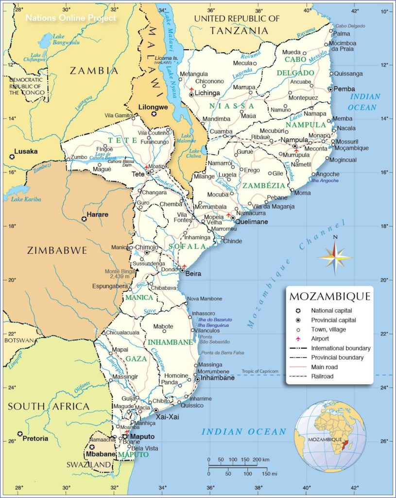 Carte du Mozambique - Plusieurs cartes du pays en Afrique