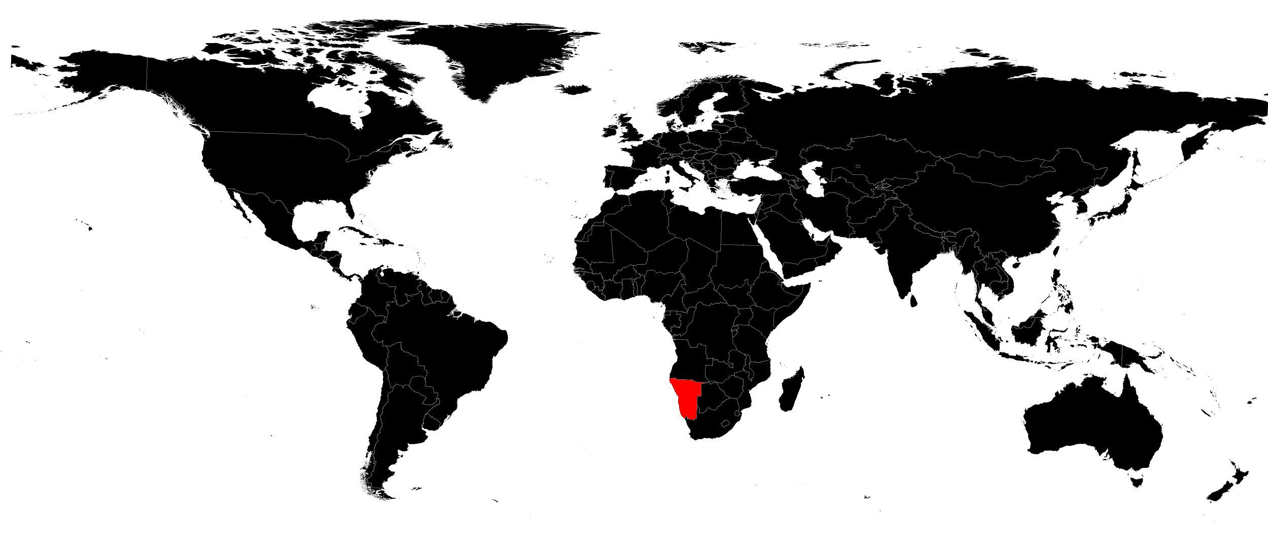 namibie carte du monde