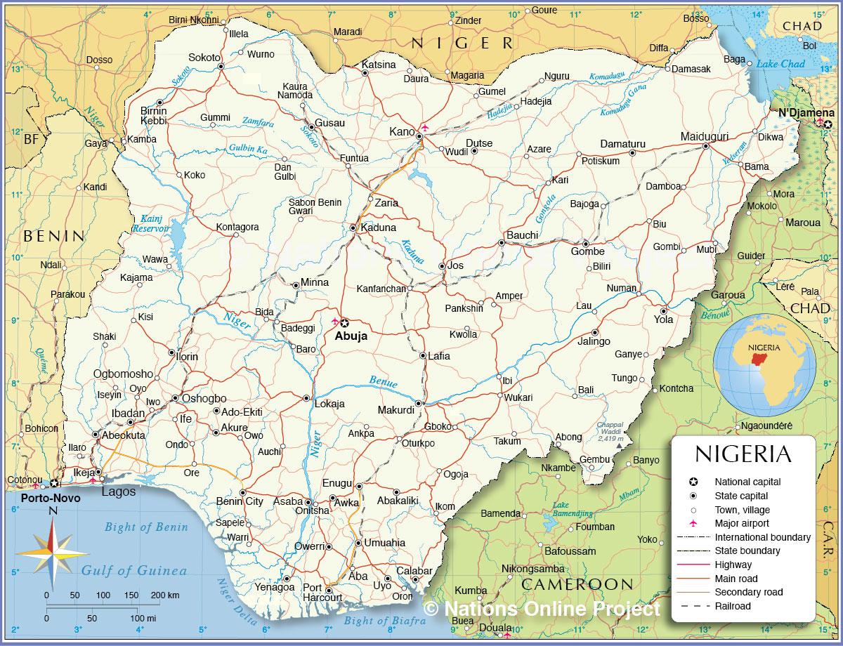 carte nigeria cameroun