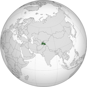 Tadjikistan sur une carte d'Asie Tadjikistan sur une carte d'Asie