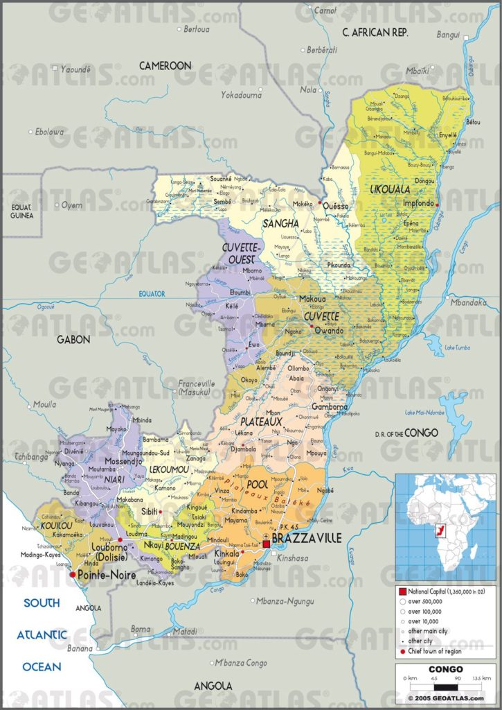 Carte administrative de la République du Congo Carte administrative de la République du Congo