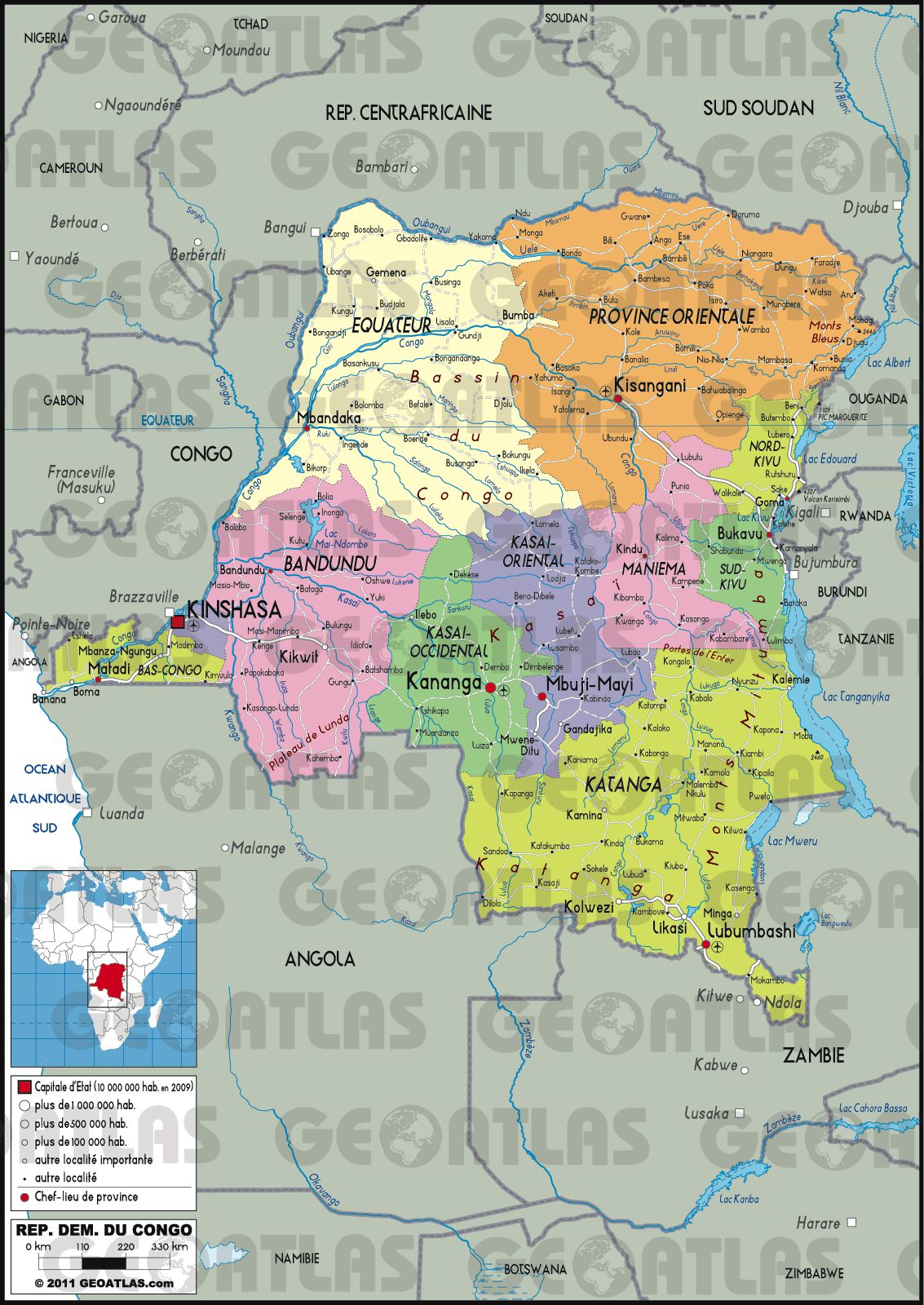 Carte De La R publique D mocratique Du Congo Plusieurs Cartes