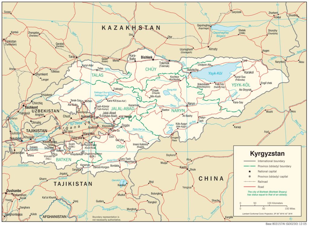 Autre carte du Kirghizistan