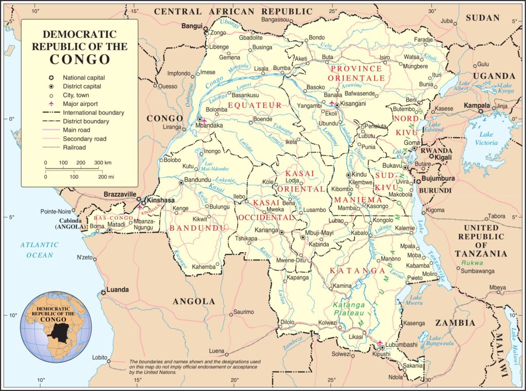 Autre carte de la République Démocratique du Congo