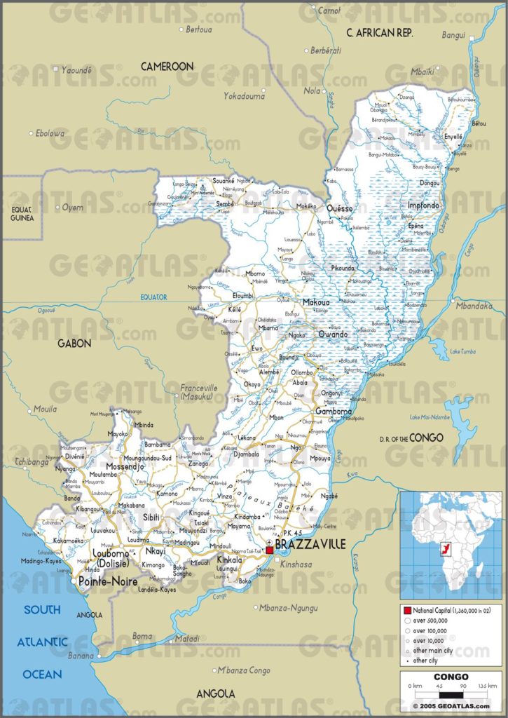 Carte routière de la République du Congo Carte routière de la République du Congo