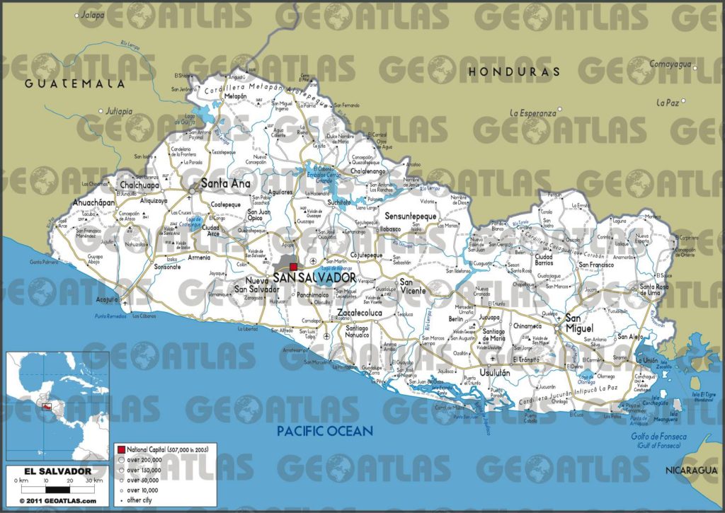 Carte routière du Salvador Carte routière du Salvador