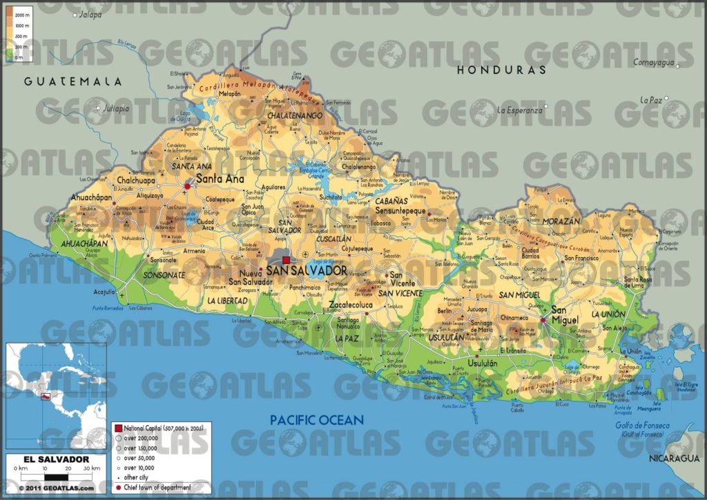Carte du Salvador Carte du Salvador