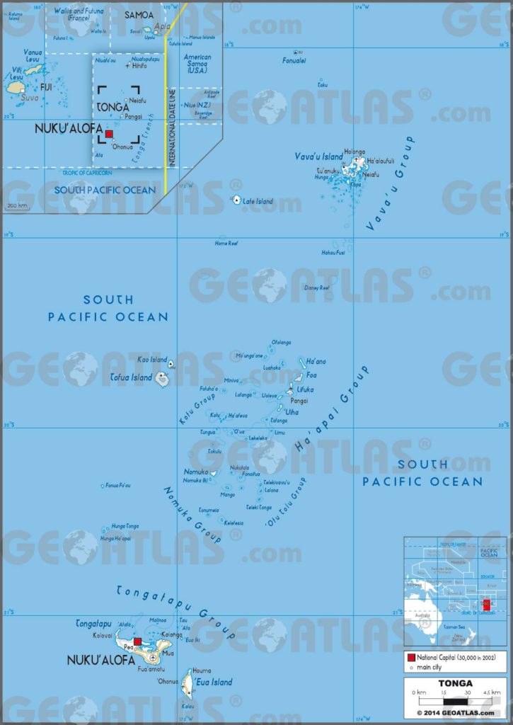 Carte des Tonga Carte des Tonga