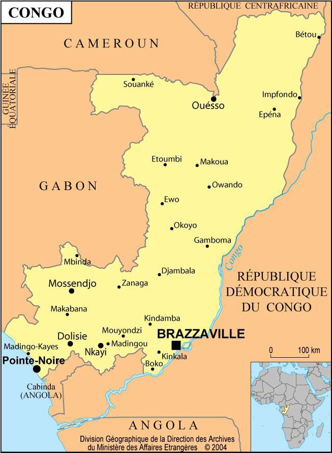 carte administrative de brazzaville