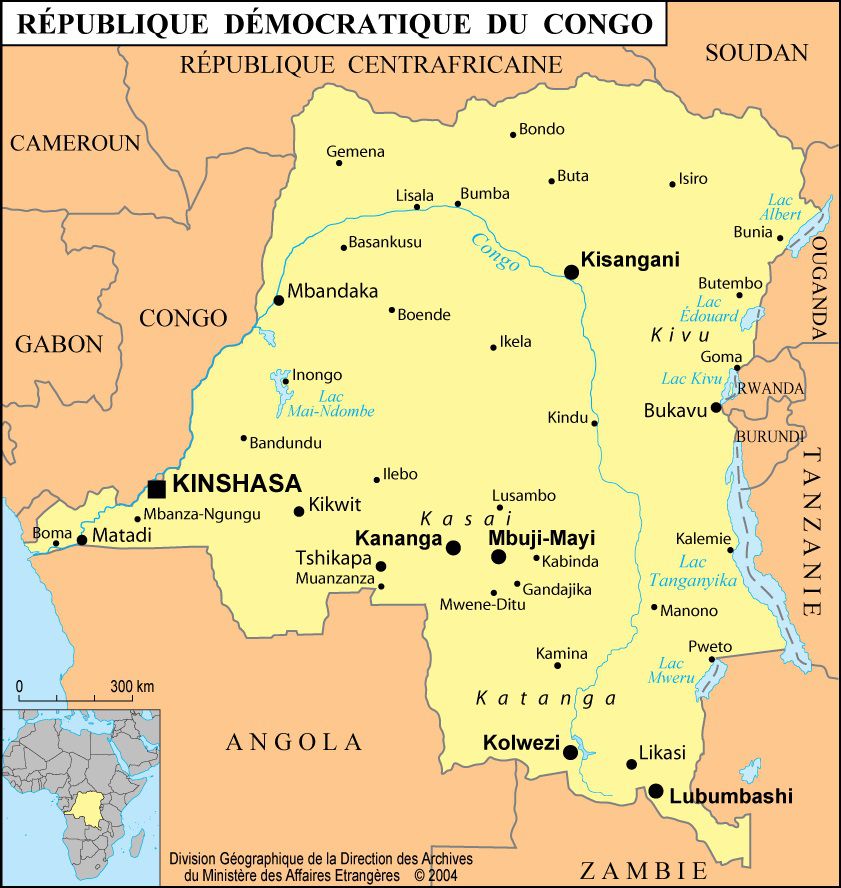 Les Pays - République démocratique du Congo Carte-villes-rep-dem-congo