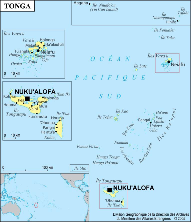 iles tonga carte du monde