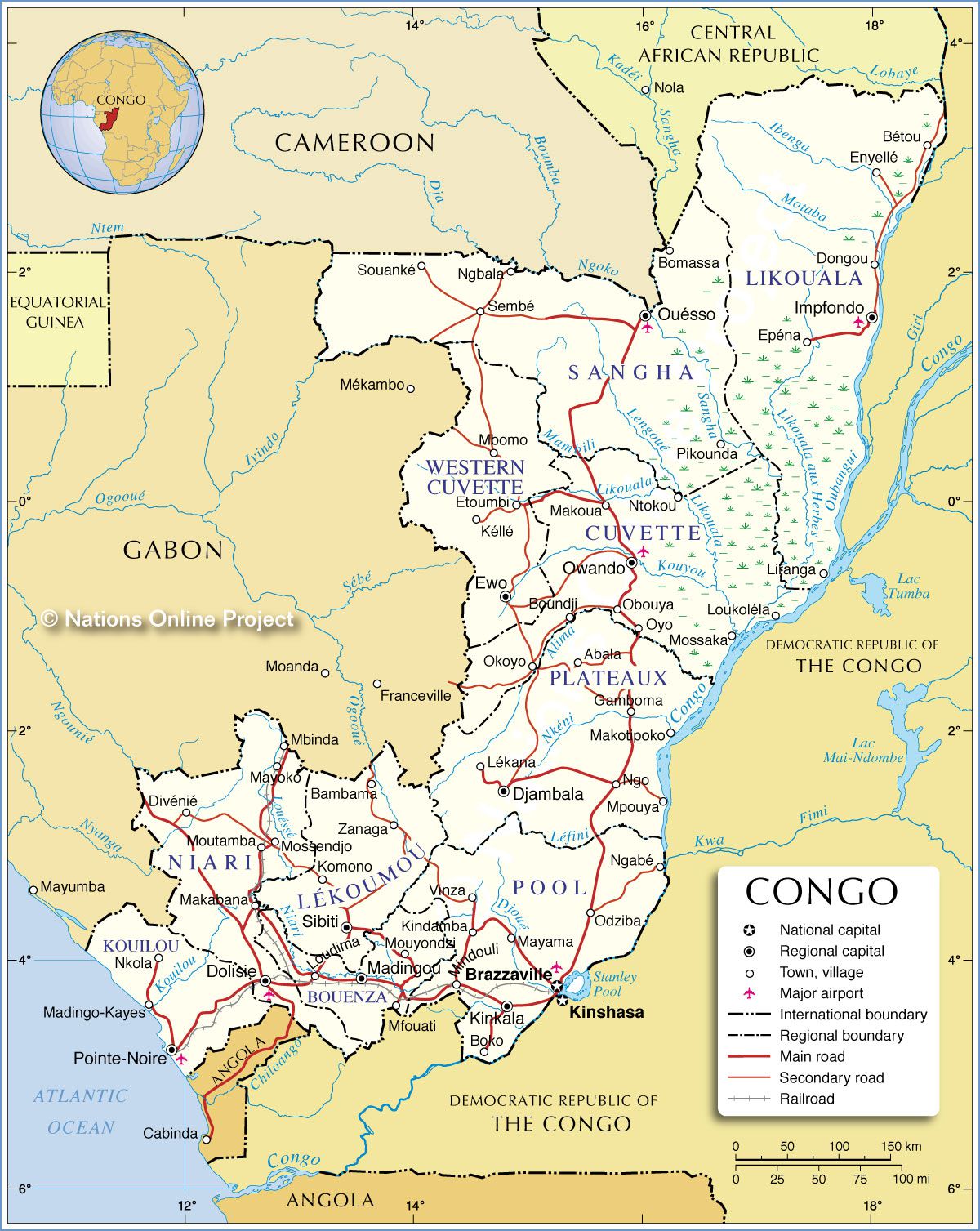 carte administrative de brazzaville