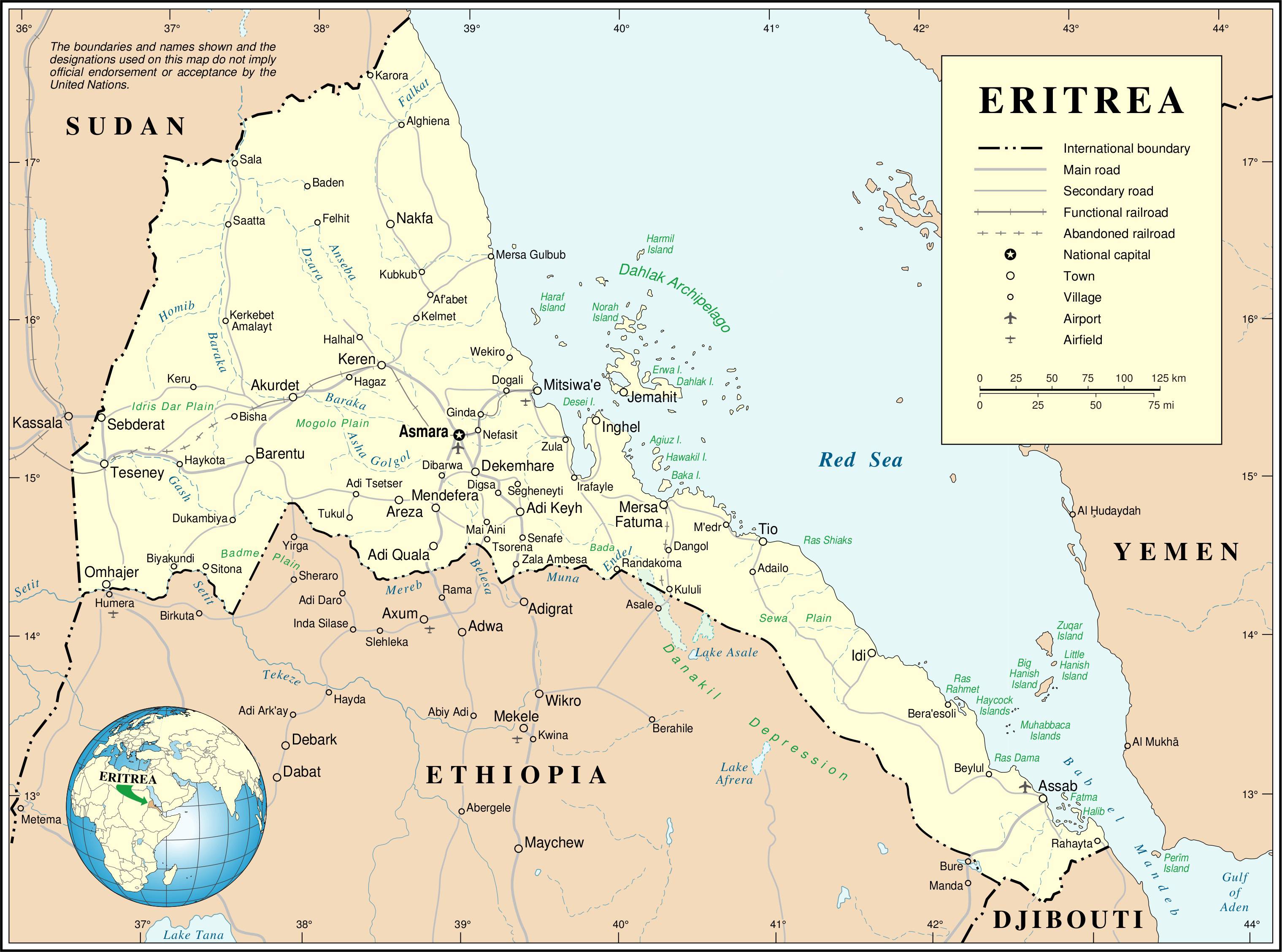 Carte De L Erythr e Plusieurs Cartes Du Pays En Afrique Carte De L Erythr e Plusieurs Cartes Du Pays En Afrique