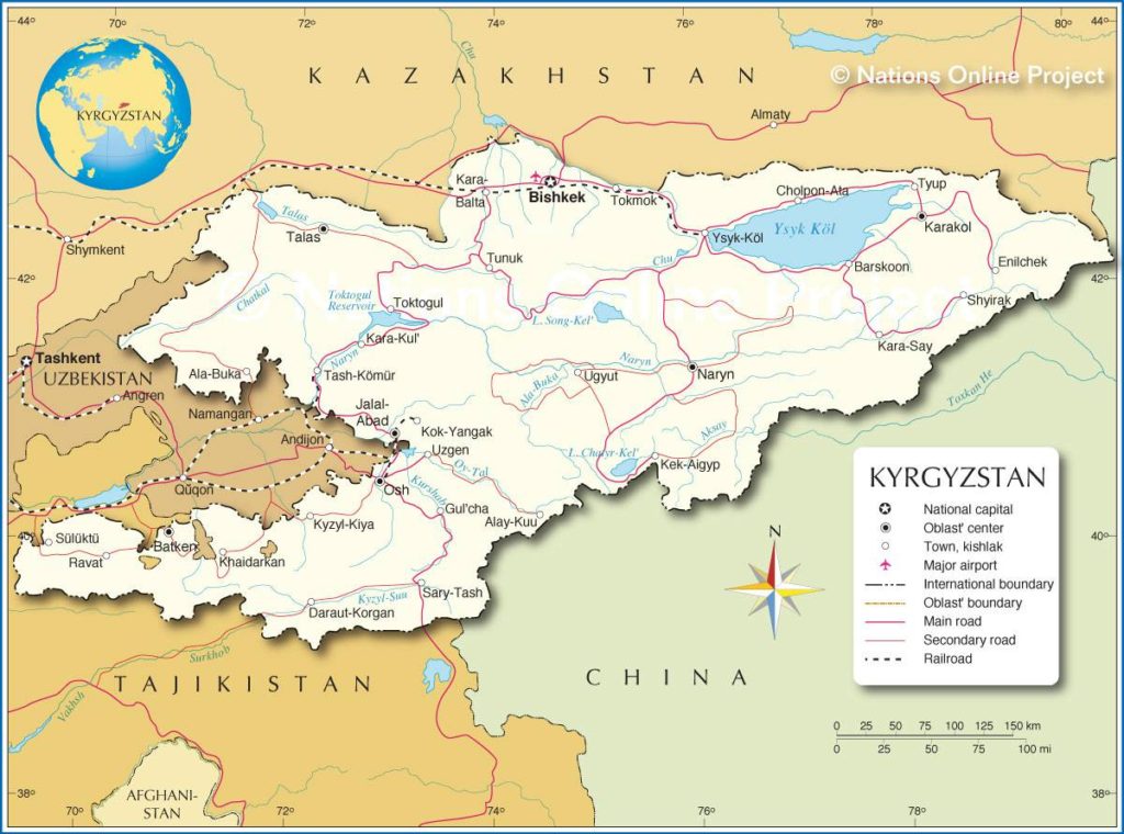 carte du Kirghizistan