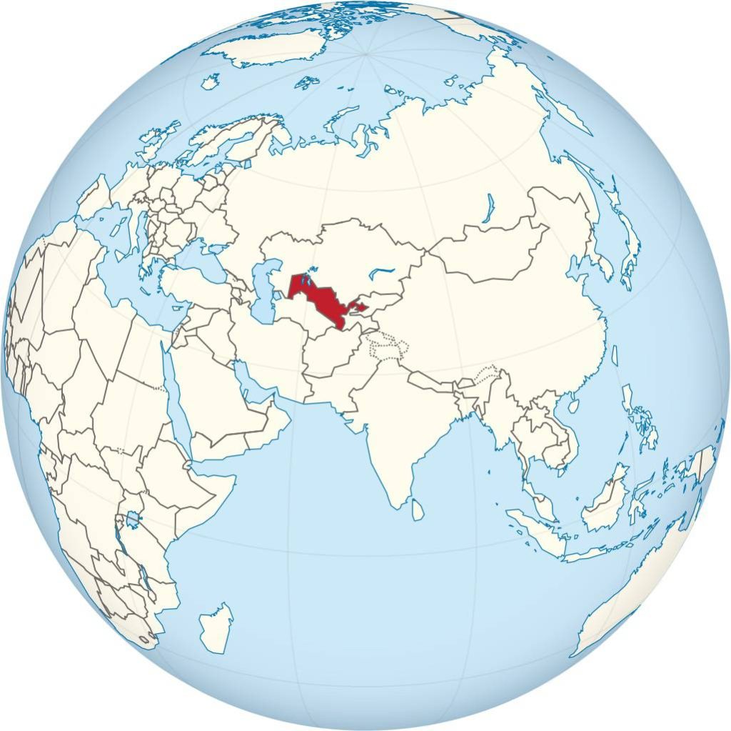 Ouzbékistan sur une carte d'Asie Ouzbékistan sur une carte d'Asie