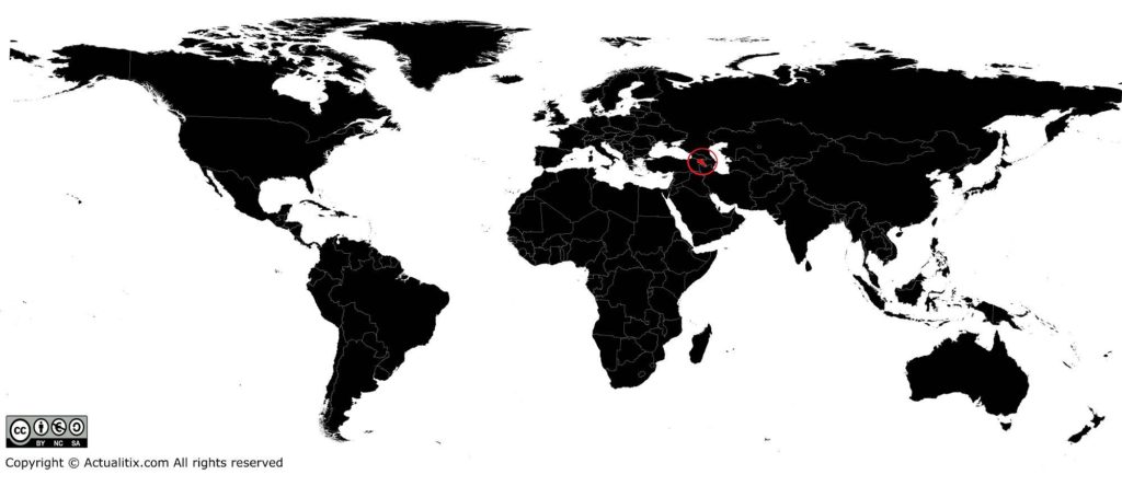 Arménie sur une carte du monde