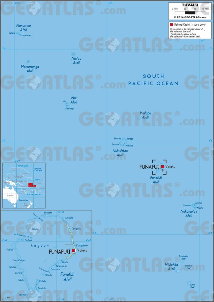 Carte administrative des Tuvalu Carte administrative des Tuvalu