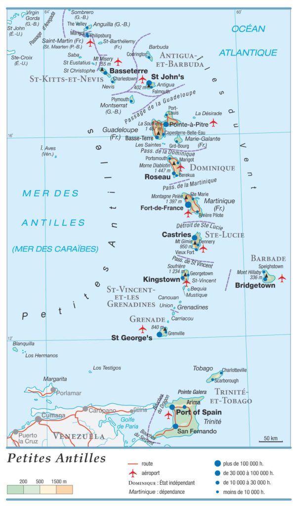 Carte géographique de Trinité-et-Tobago Carte géographique de Trinité-et-Tobago