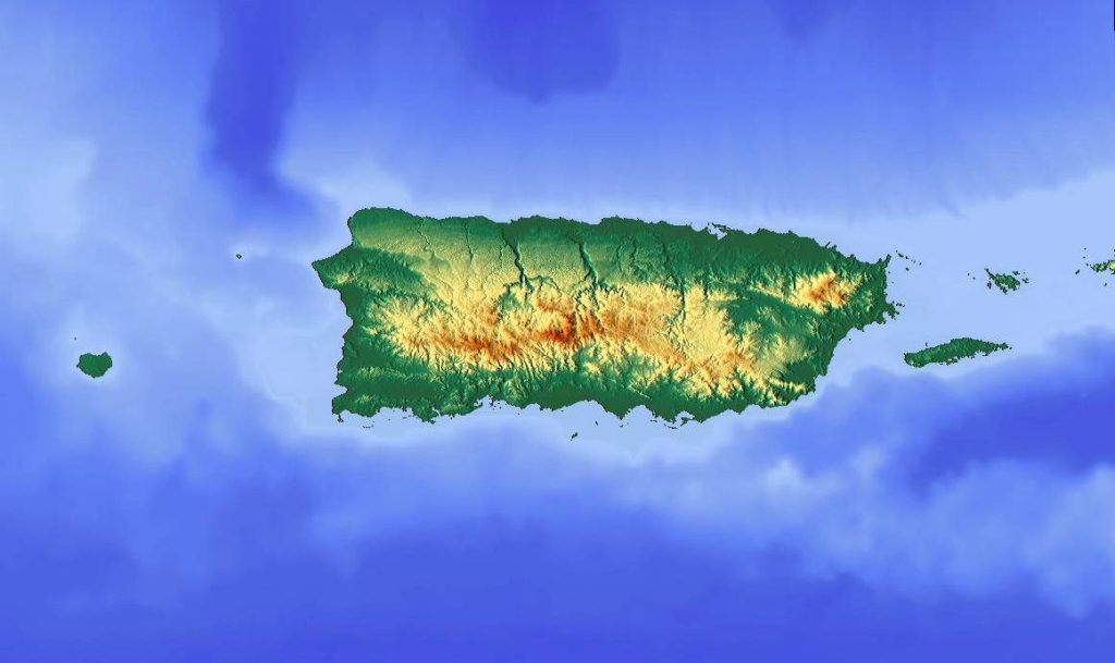 Carte du relief de Porto Rico Carte du relief de Porto Rico