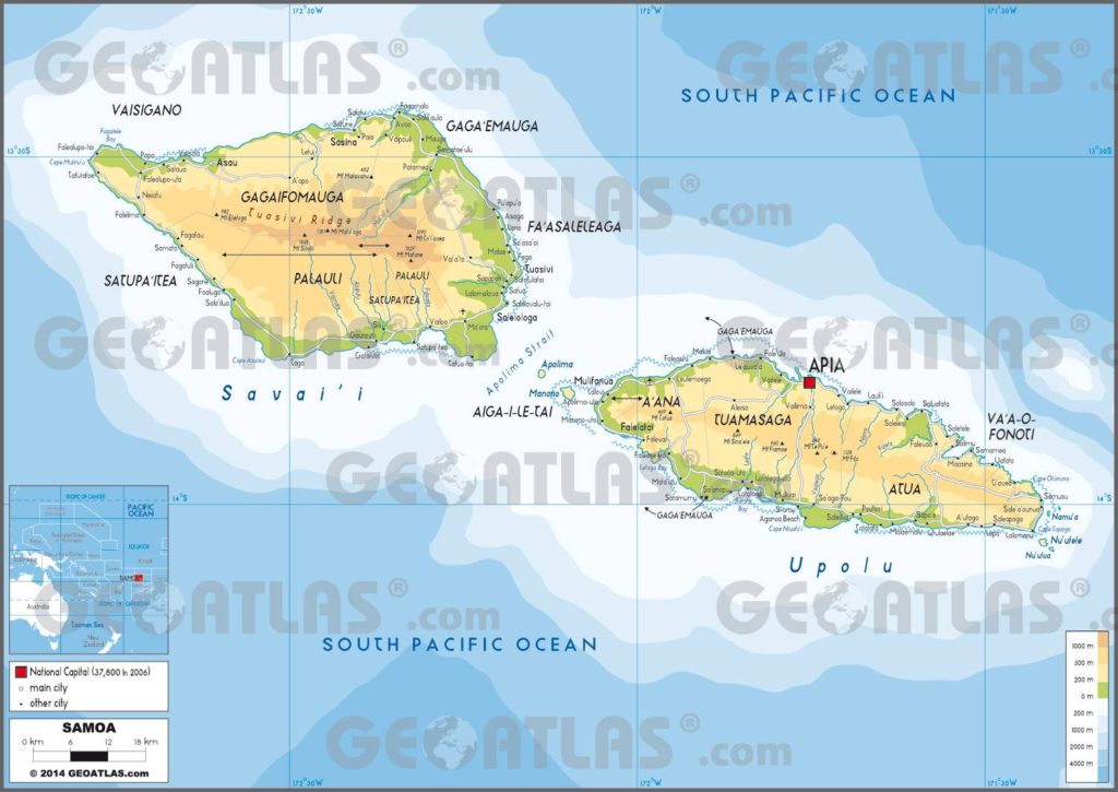 Carte des Samoa Carte des Samoa