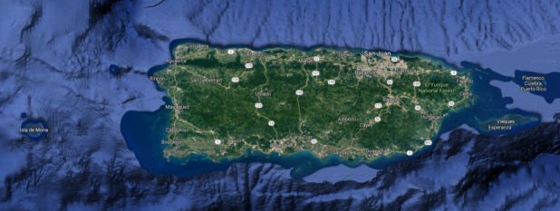 Carte satellite de Porto Rico