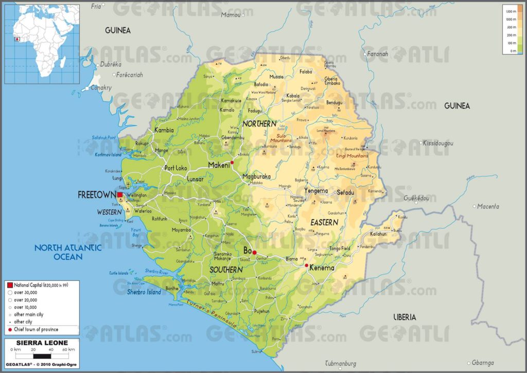 Carte de la Sierra Leone Carte de la Sierra Leone