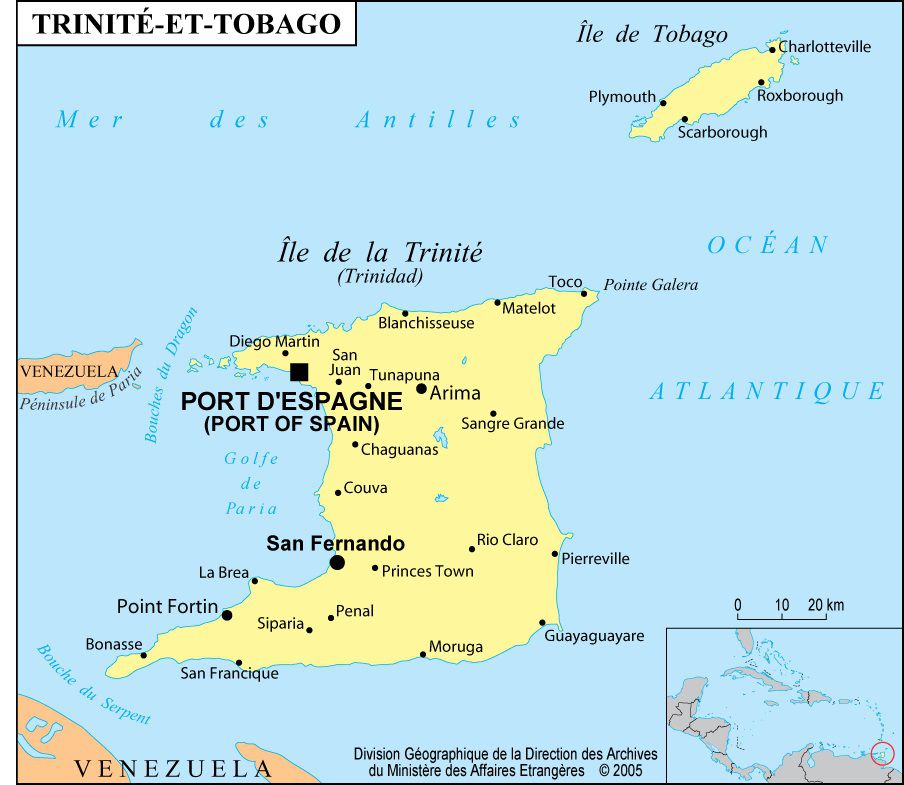 Carte de Trinité-et-Tobago - Plusieurs cartes du pays en Amérique