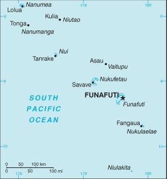 Carte des villes des Tuvalu Carte des villes des Tuvalu