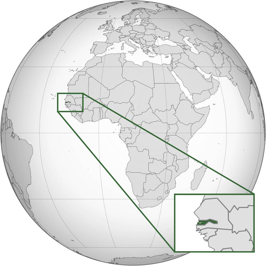 Gambie sur une carte de l'Afrique Gambie sur une carte de l'Afrique