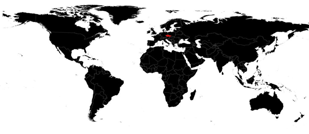République tchèque sur une carte du monde