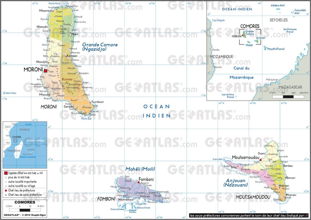 Carte administrative des Comores Carte administrative des Comores