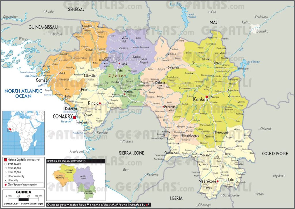 Carte administrative de la Guinée Carte administrative de la Guinée