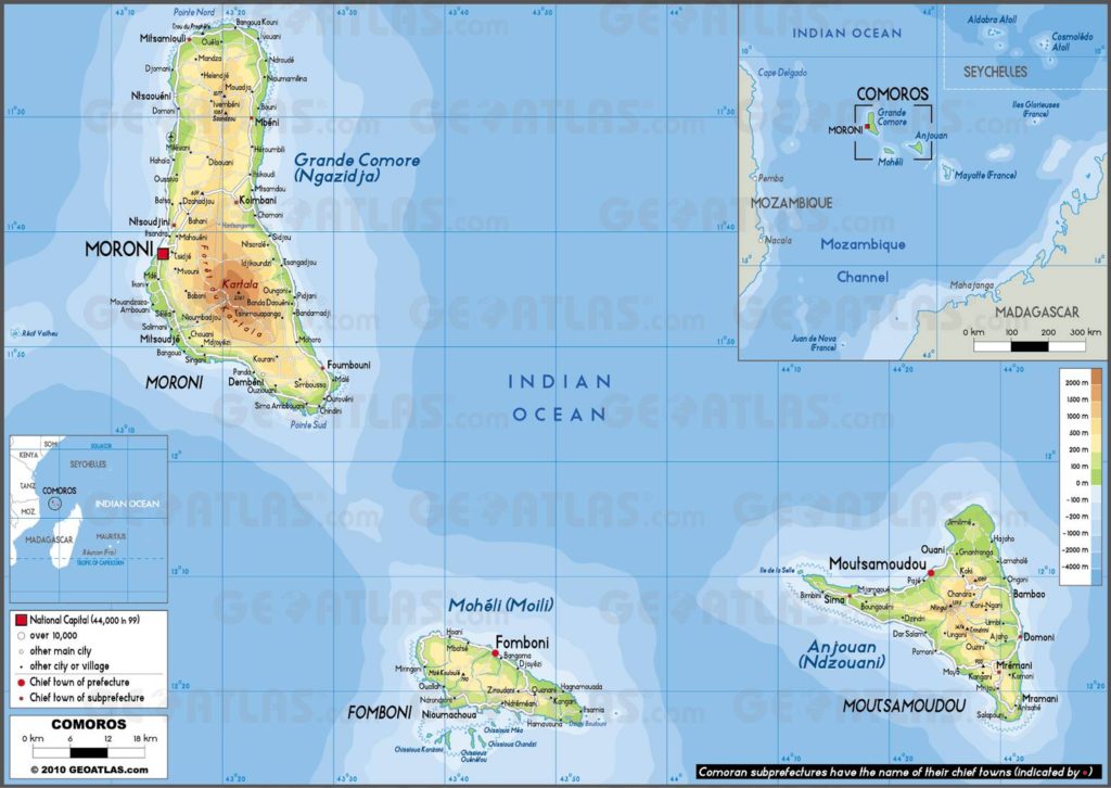 Carte des Comores Carte des Comores