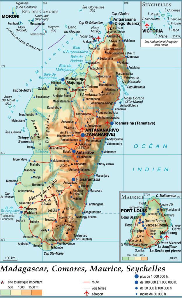 Carte géographique des Comores Carte géographique des Comores
