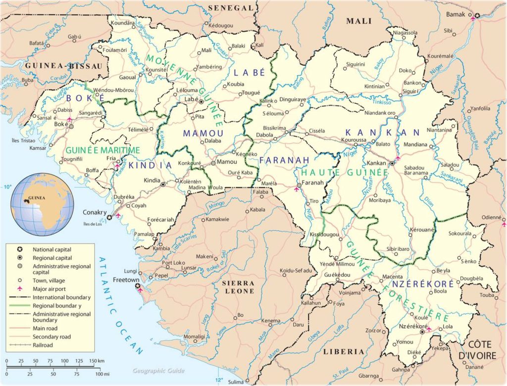 Carte politique de Guinée