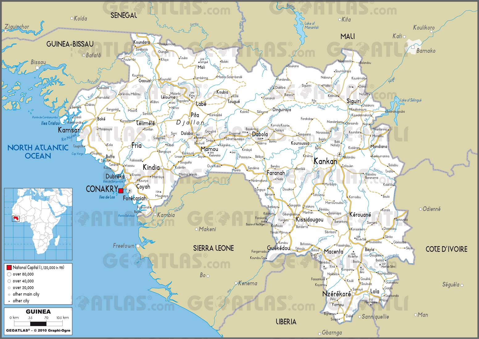 Carte de la Guinée Plusieurs cartes du pays en Afrique