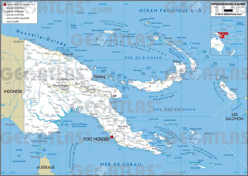 Carte routière de la Papouasie-Nouvelle-Guinée Carte routière de la Papouasie-Nouvelle-Guinée
