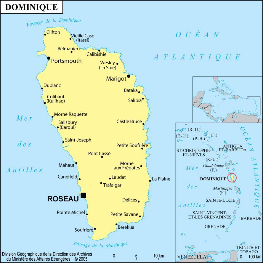 la dominique antilles carte