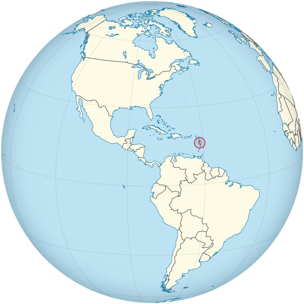 Dominique sur une carte de l'Amérique Dominique sur une carte de l'Amérique
