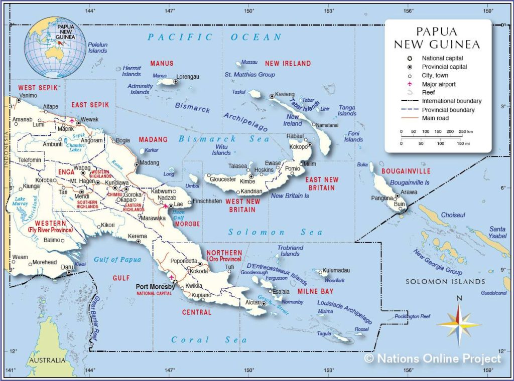 Carte de la Papouasie-Nouvelle-Guinée