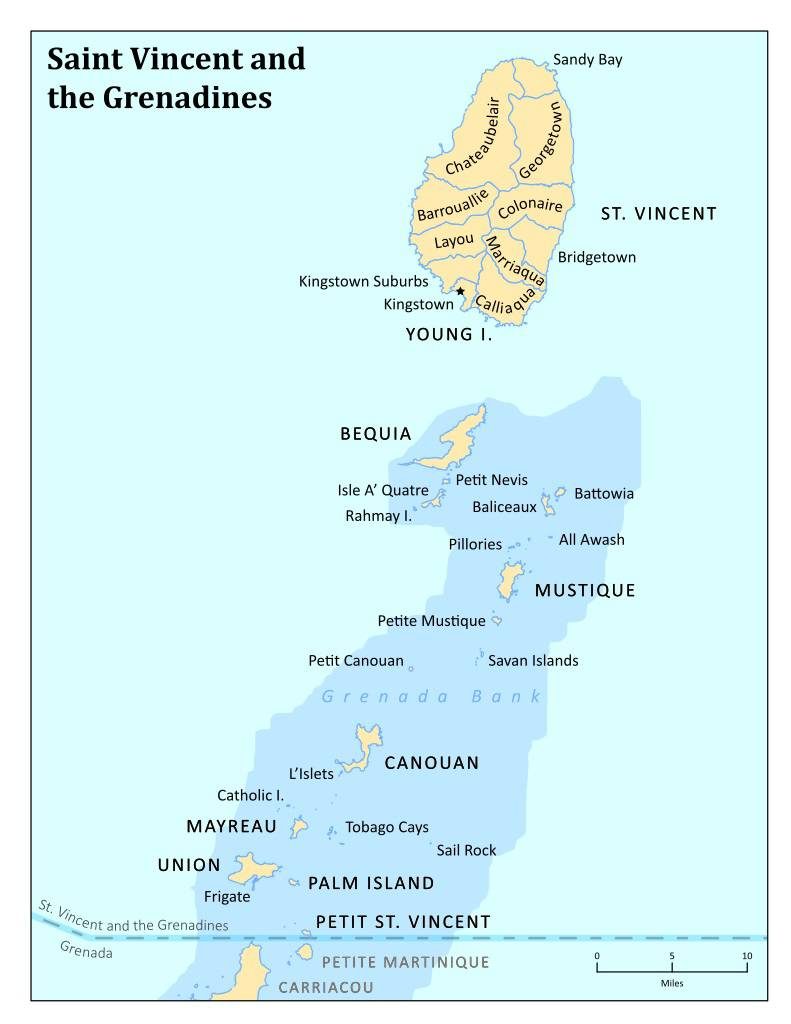 Saint-Vincent-et-les-Grenadines carte Saint-Vincent-et-les-Grenadines carte