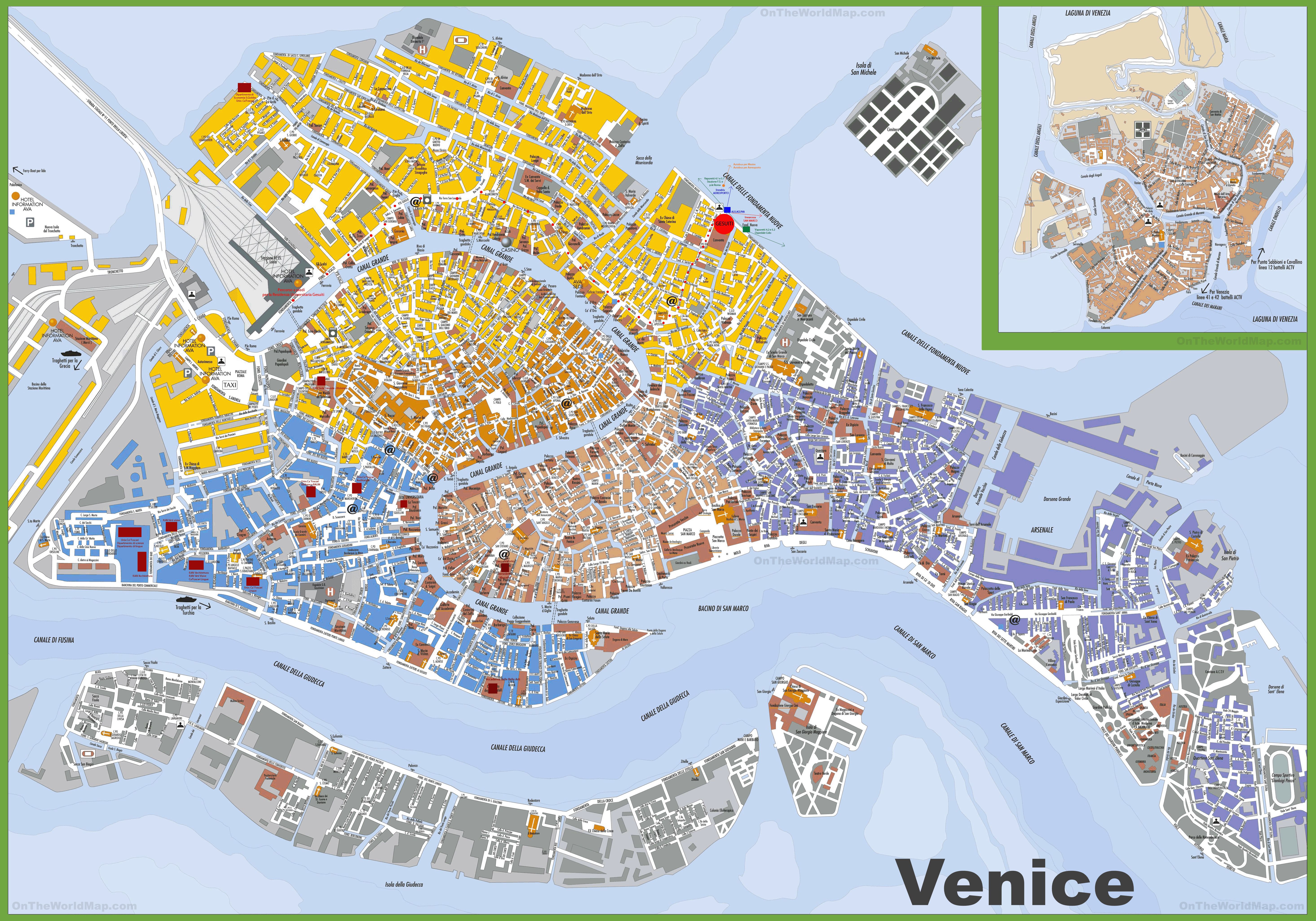 Carte De Venise Plusieurs Cartes De La Ville En Italie carte-de-venise-plusieurs-cartes-de-la-ville-en-italie