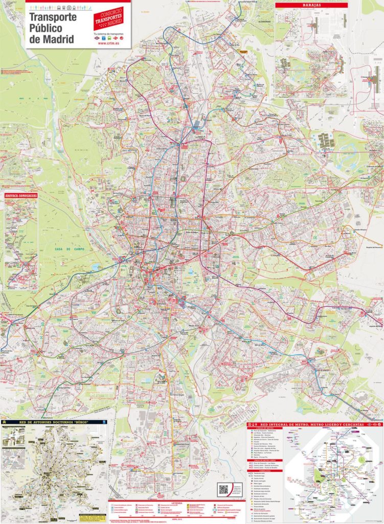 Carte des bus de Madrid Carte des bus de Madrid