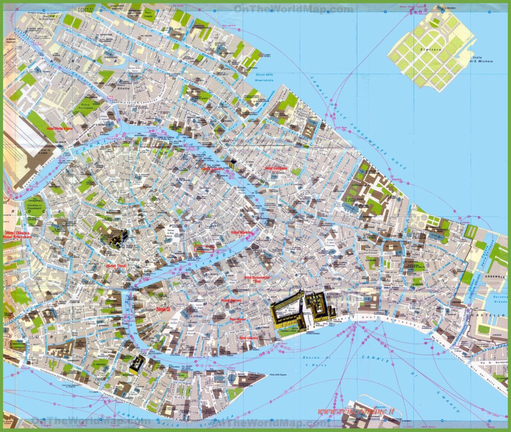 Carte du centre-ville de Venise Carte du centre-ville de Venise