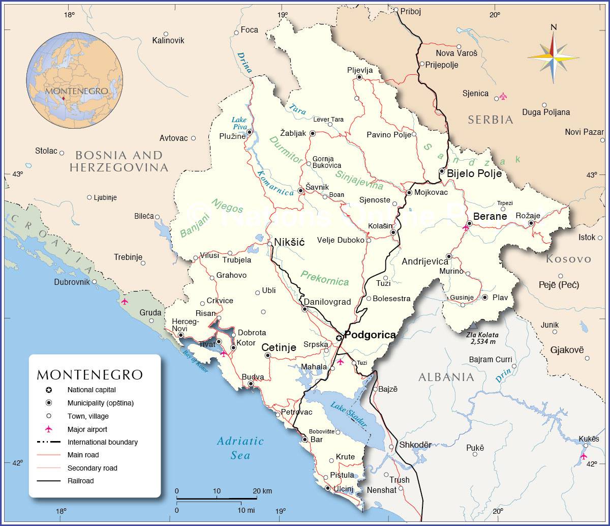 Carte Du Monténégro Plusieurs Cartes Du Pays En Europe