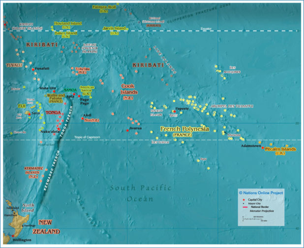 Carte de la Polynésie française