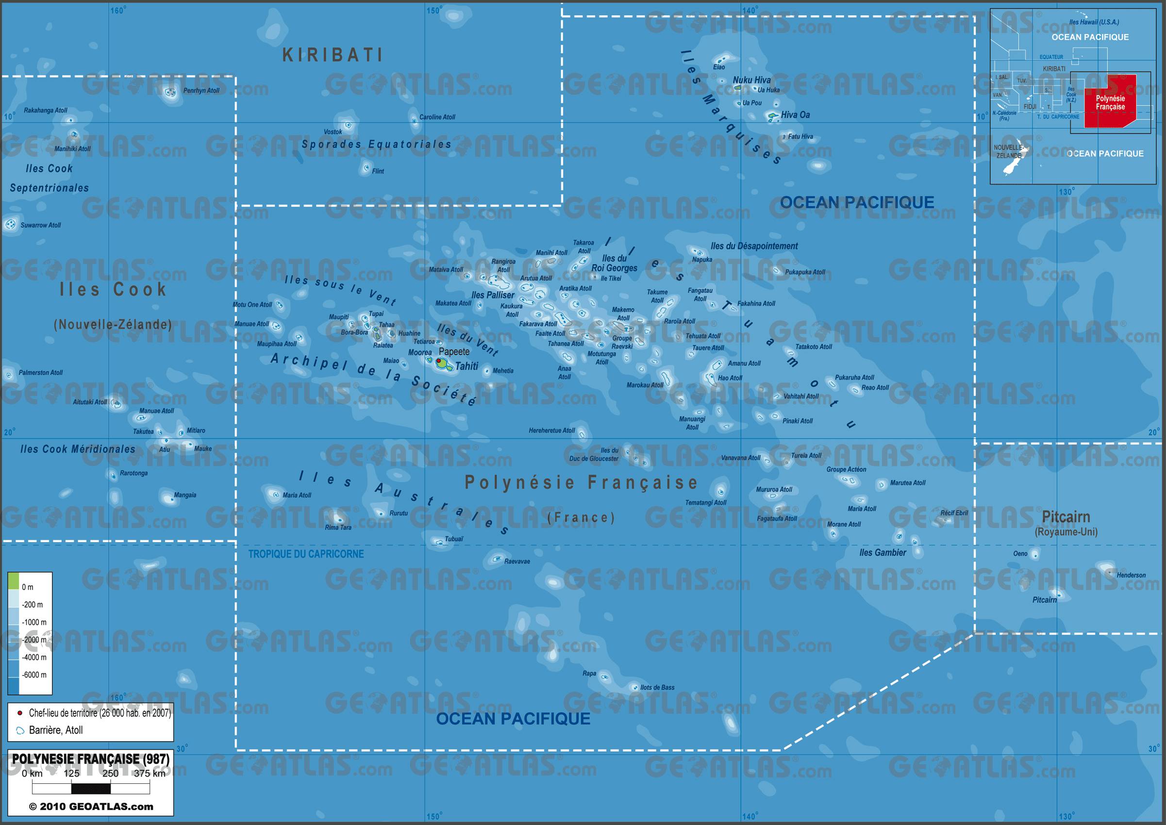 Carte de la Polynésie Française Plusieurs cartes îles
