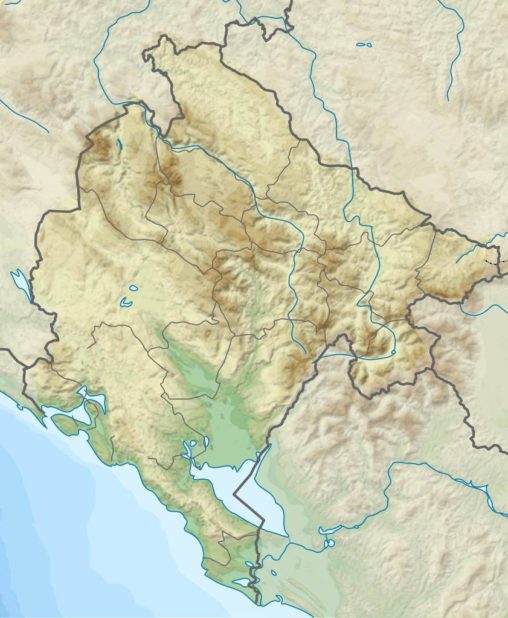 Carte du relief du Monténégro Carte du relief du Monténégro