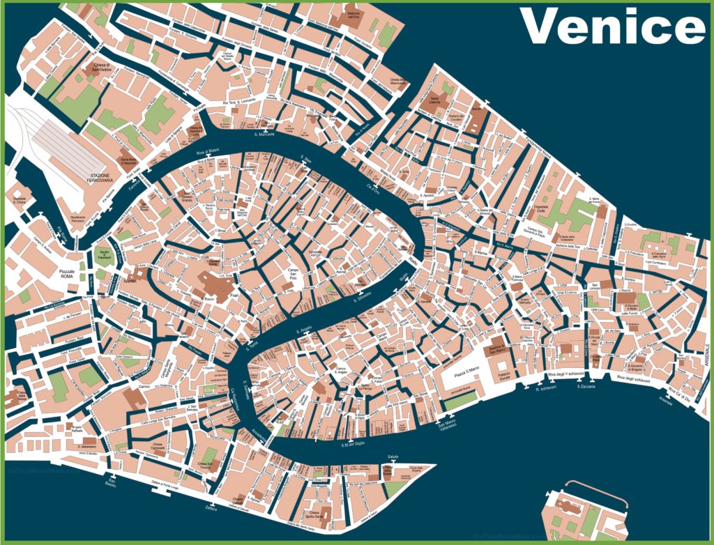 Carte des rues de Venise Carte des rues de Venise